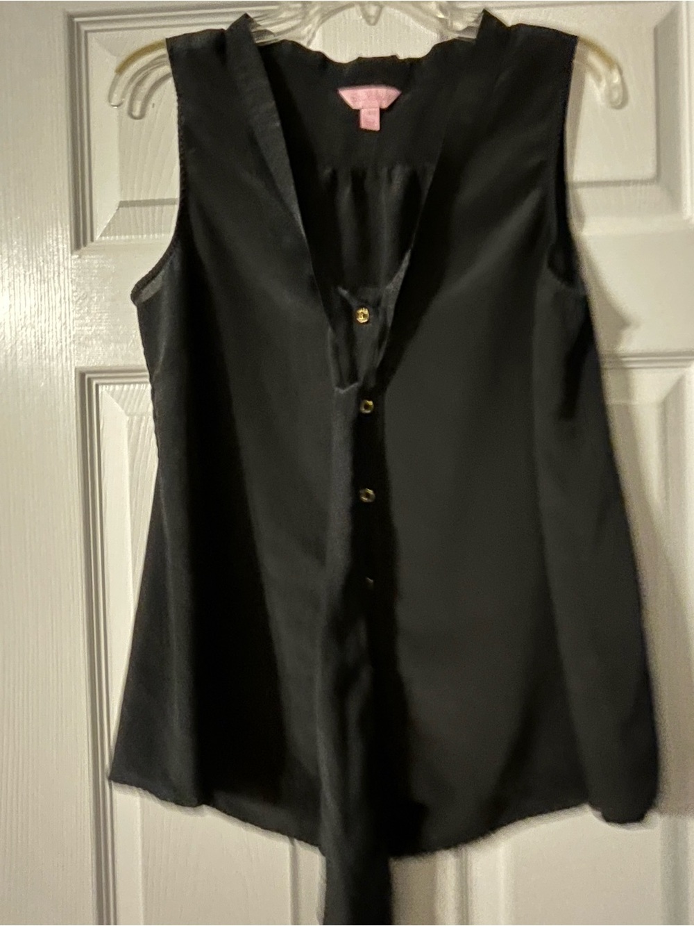 Sleeveless Black Button-Front Top - lily Pulitzer